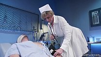 Huge tits blonde Milf nurse Dee Williams dominates strapped male patient Jonah Marx in bed then gives him face sitting and anal fucks him with strapon